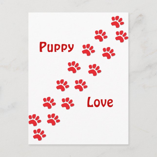 Cartão Postal Puppy Love (Frente)