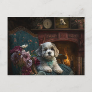 Cartão Postal Puppy Love