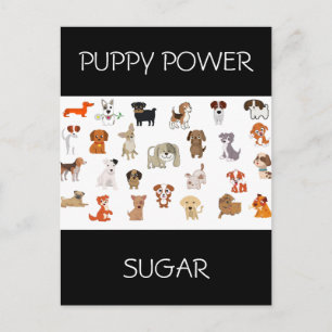 Cartão postal "PUPPY POWER" com o nome personaliza