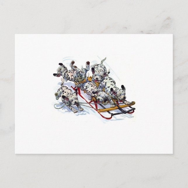 Cartão Postal Pups Dalmacianos de Leitura (Frente)