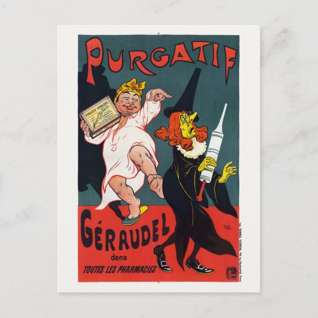 Cartão Postal Purgatif Géraudel França Poster vintage 1895 (Frente)
