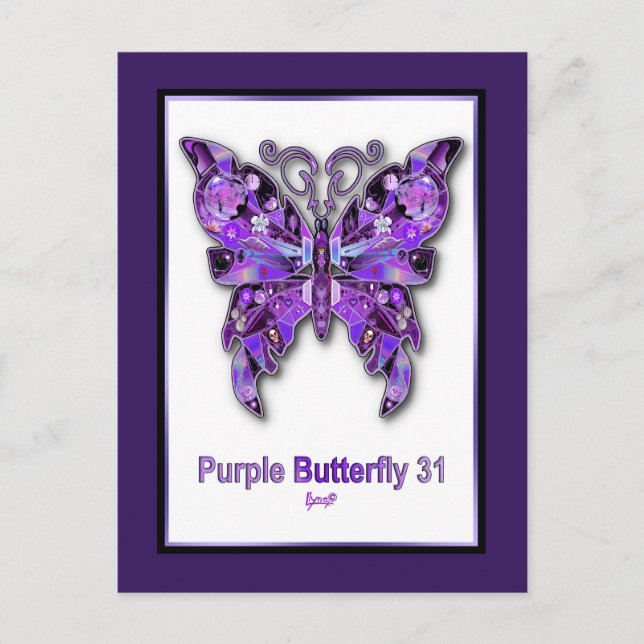 Cartão Postal Purple Butterfly 31 (Frente)