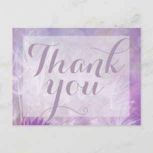 Cartão Postal Purple Dandelion Thank you post card