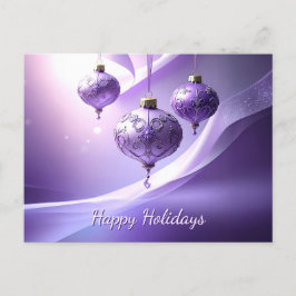 Cartão Postal Purple Decorative Christmas Ball Holiday Postcard