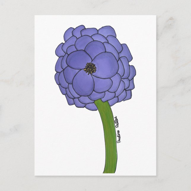 Cartão Postal Purple Flower- Blank (Frente)
