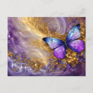 Cartão Postal Purple & Gold Butterfly # 20