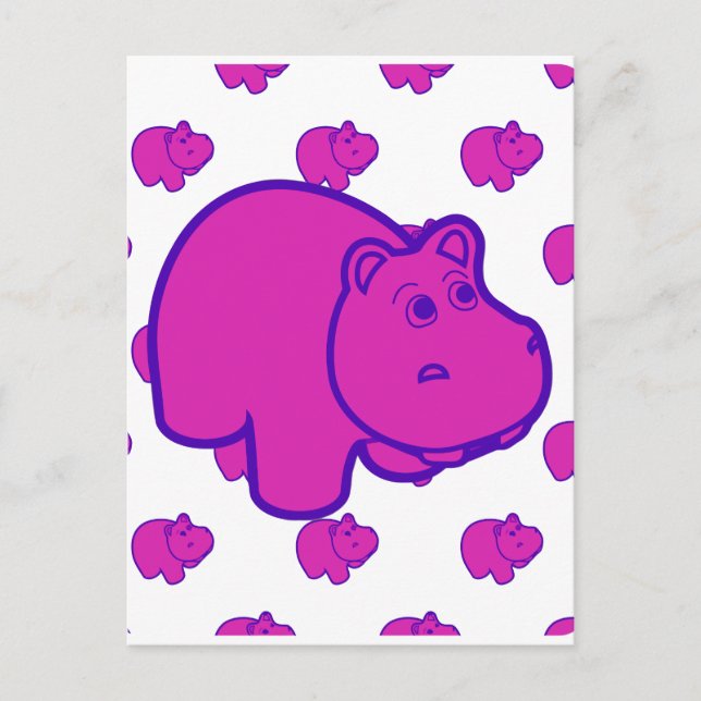 Cartão Postal Purple Hippo (Frente)