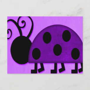 Cartão Postal Purple Lady Bug