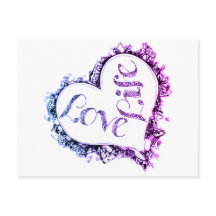 Purple Love Life Heart Design