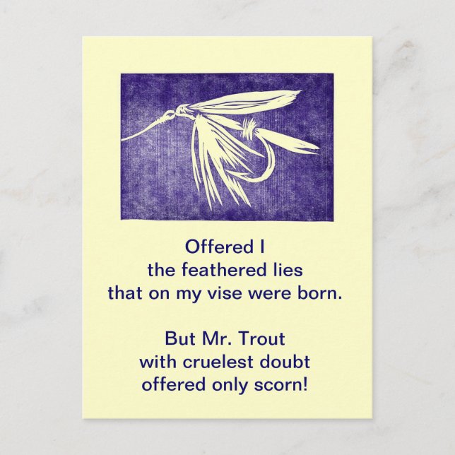 Cartão postal "Purple Wet Fly" (Frente)