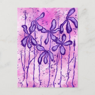 Cartão Postal Púrpura/cor-de-rosa e lírios