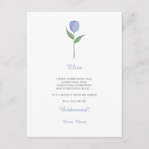 Cartão Postal Púrpura minimalista para proposta da Bridesmaid