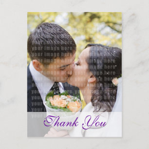 Cartão Postal Púrpura Orquídea Casamento Obrigado Cartão-Postal