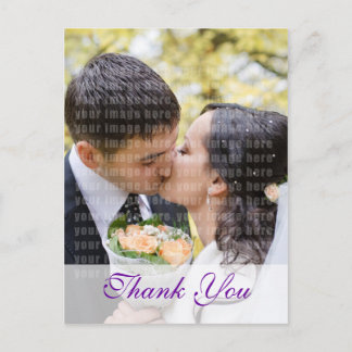 Cartão Postal Púrpura Orquídea Casamento Obrigado Cartão-Postal