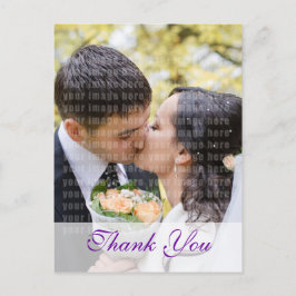 Cartão Postal Púrpura Orquídea Casamento Obrigado Cartão-Postal