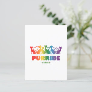 Cartão Postal Purride - Rainbow Cat Silhouette LGBTQ+ Pride Pun