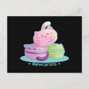 Cartão Postal Purrista Pawfee: Macarões Gatinhos Gatos