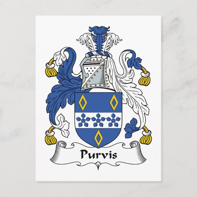 Cartão Postal Purvis Family Crest (Frente)