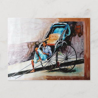 Cartão Postal puxador do rikshaw