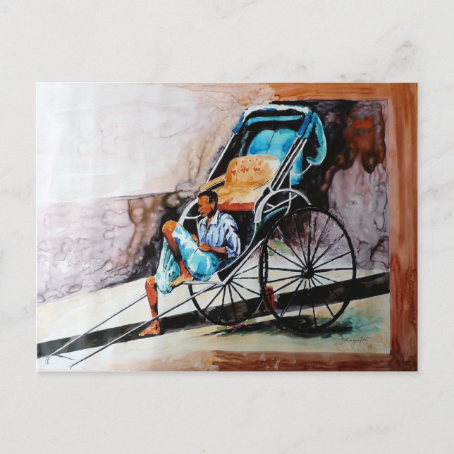 Cartão Postal puxador do rikshaw (Frente)
