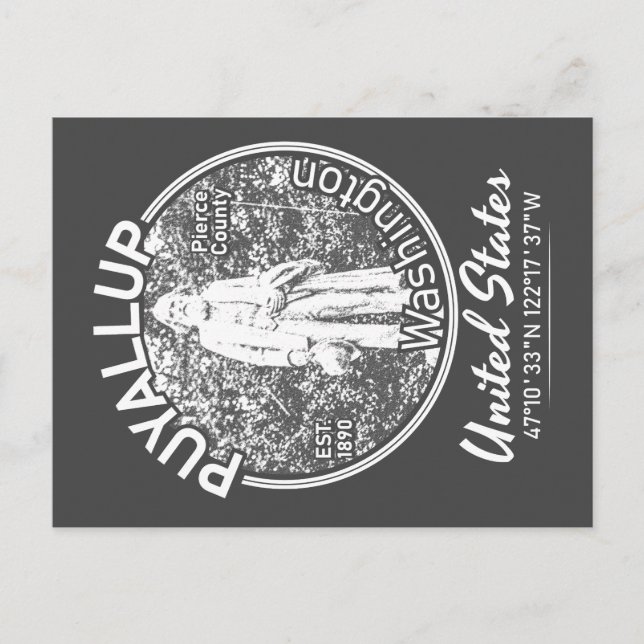 CARTÃO POSTAL PUYALLUP - VINTAGEM DE WASHINGTON (Frente)