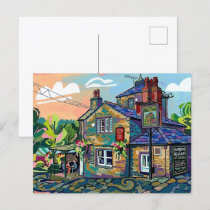 Cartão Postal Puzzle Hall Inn, Sowerby Bridge Impressão de Arte