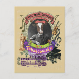 Cartão Postal Pyotr Tchaicowsky Compositor Animal Tchaikovsky