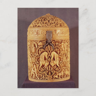 Cartão Postal Pyx com um alivio representando os prazeres