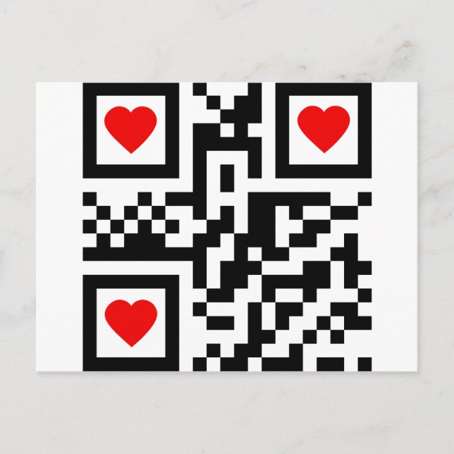 Cartão Postal QR-Code-I-Love-You (Frente)