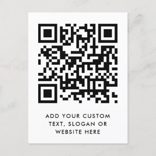 Cartão Postal QR Code   Your Text Modern Minimalist Clean Simple
