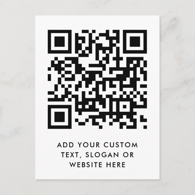 Cartão Postal QR Code | Your Text Modern Minimalist Clean Simple (Frente)