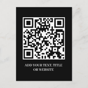 Cartão Postal QR Preto Escaneie Meu Link do Site Empresarial