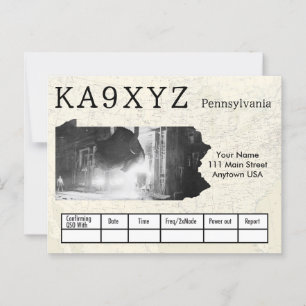 Cartão Postal QSL Personalizado de Recorte em Forma de Pensilvân