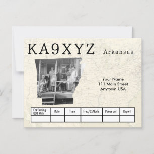 Cartão Postal QSL Personalizado de Saída em Forma de Arkansas