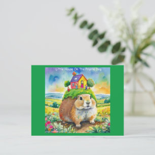 Cartão Postal Quadrado da Vida de Cão da Pradaria de Rick London