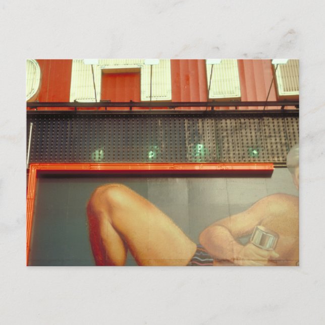 Cartão Postal Quadrado de publicidade de Malhações de construção (Frente)