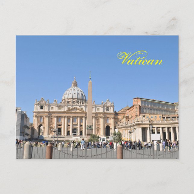 Cartão Postal Quadrado de San Pietro no vaticano, Roma, Italia (Frente)