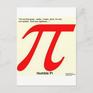 Cartão Postal Quadrado Pi R Humilde Engraçado