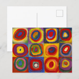 Cartão Postal Quadrados com Círculos Concêntricos Kandinsky