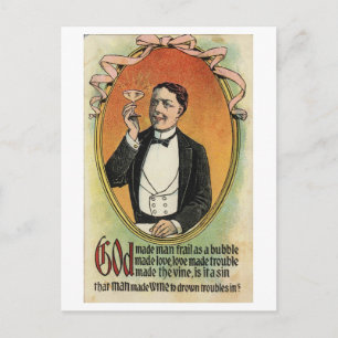 Cartão Postal Quadrinho Antigo Homem da Década de 1910 é uma Bol