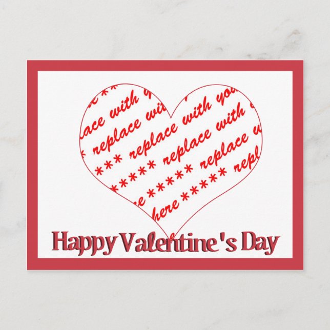 Cartão Postal Quadro de Forma do Coração (Frente)