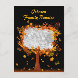 Cartão Postal Quadro de Fotografias da Árvore de Reunião da Fa