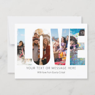 Cartão Postal Quadro de Fotografias de Amor Preto e Branco