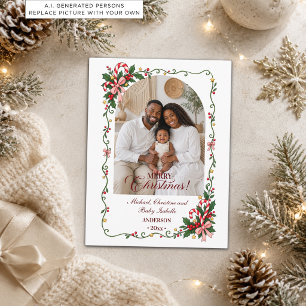 Cartão Postal Quadro de Inverno Família Natal Foto de Férias