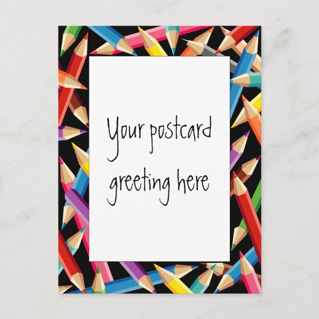 Cartão Postal Quadro de Lápis Brilhantes (Frente)