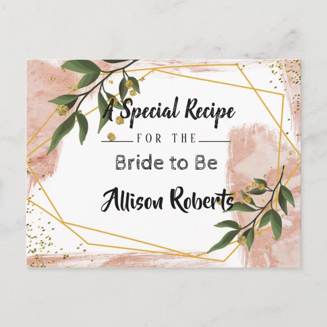 Cartão Postal Quadro Dourado moderno Ivory Green Chá de panela F (Frente)