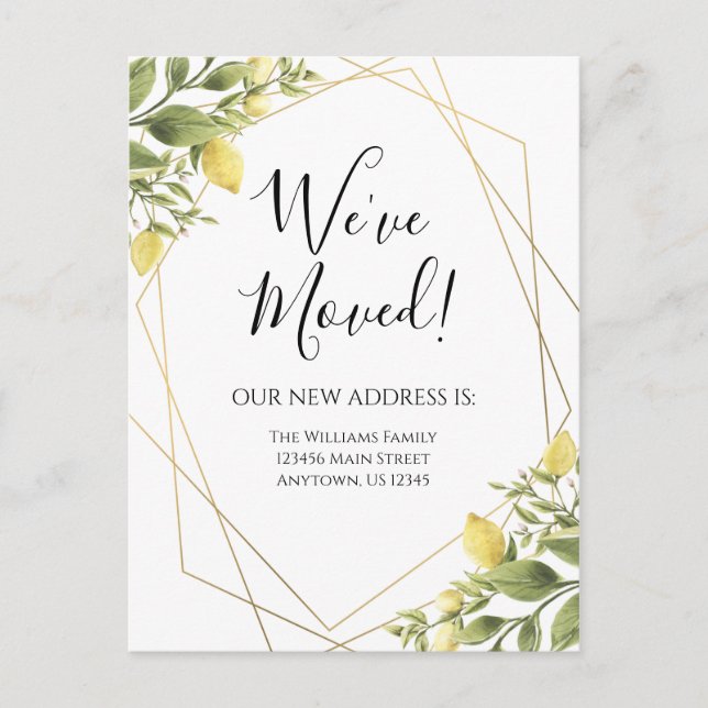 Cartão Postal Quadro Geométrico dos Limões de Anúncio em Movimen (Frente)