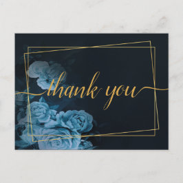 Cartão Postal Quadro geométrico Dourado Simples Chic Obrigado Po