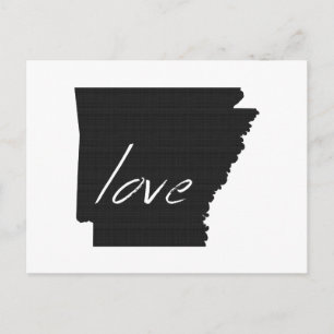 Cartão Postal Quadro Negro Antigo em Forma de Mapa do Arkansas q