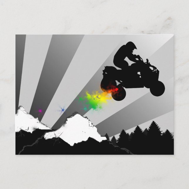 Cartão Postal quads, trilha arco-íris. (Frente)